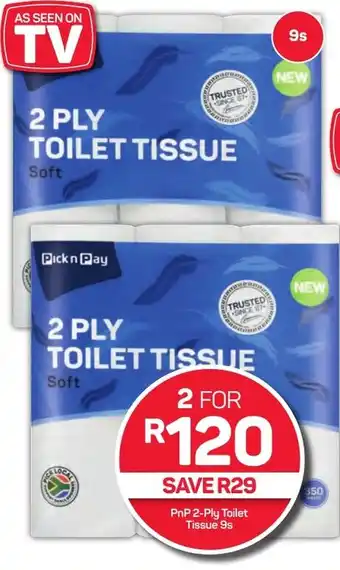 Pick n Pay PnP 2-Ply Toilet Tissue 9s offer