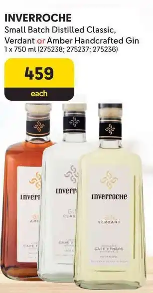 Makro INVERROCHE Small Batch Distilled Classic, Verdant or Amber Handcrafted Gin offer