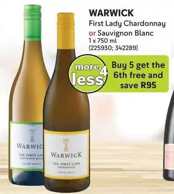 Makro WARWICK First Lady Chardonnay or Sauvignon Blanc offer