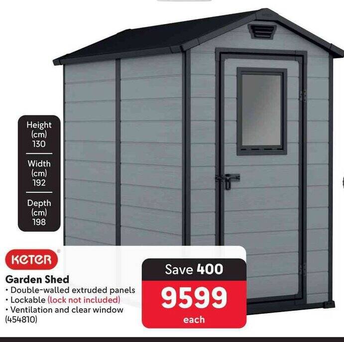 Keter Garden Shed offer at Makro