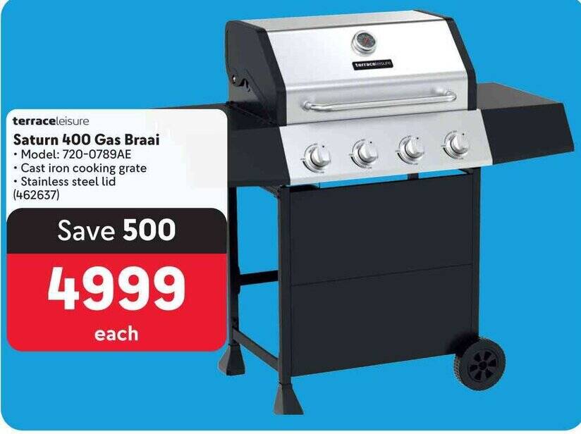 terraceleisure Saturn 400 Gas Braai offer at Makro