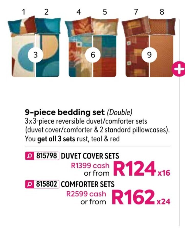 Lisbon 9Piece Bedding Sets Duvet Bedding Set offer at HomeChoice