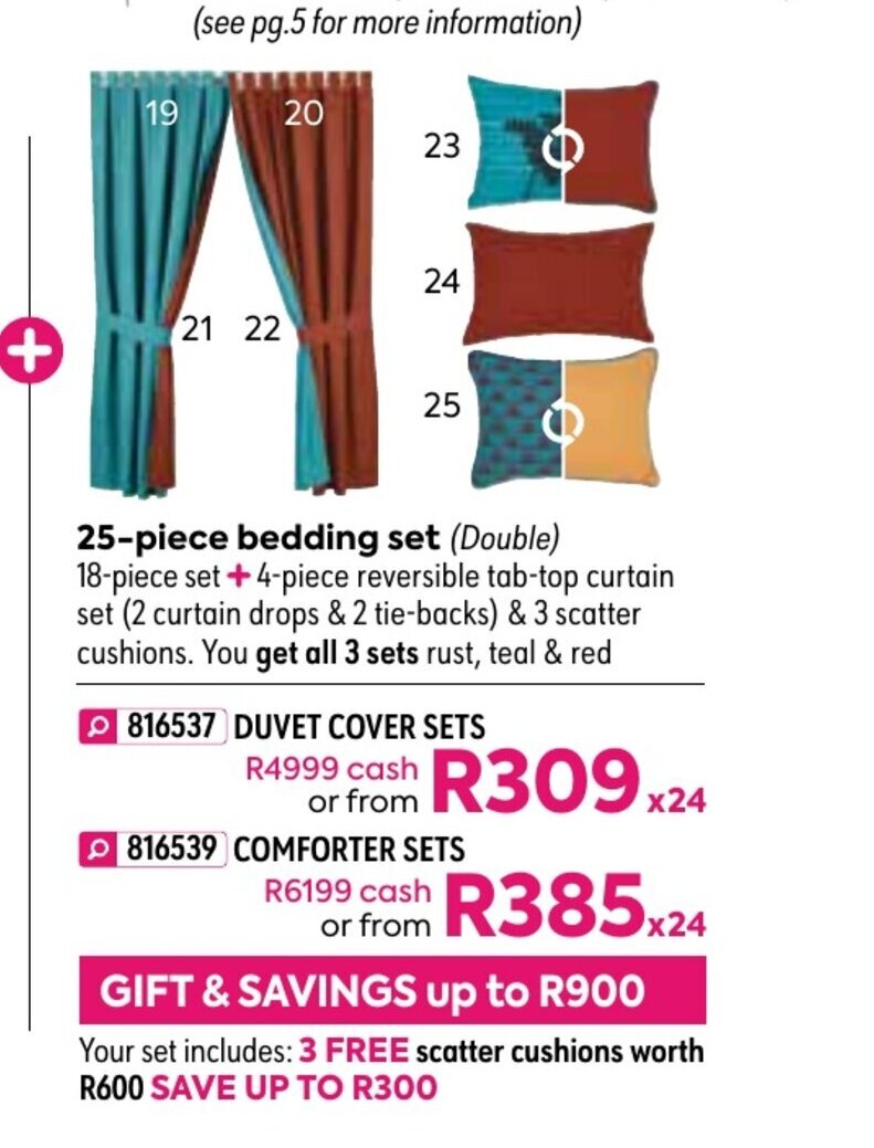 Lisbon 25Piece Bedding Set Duvet Cover Sets offer at HomeChoice