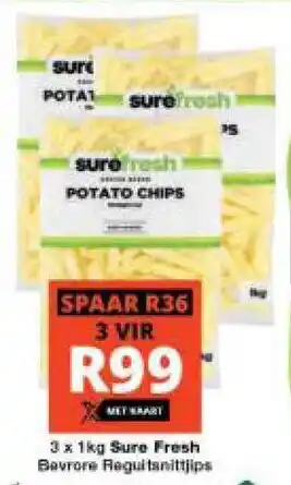 Checkers Hyper 3 x 1kg Sure Fresh Bevrore Reguitsnittjips offer