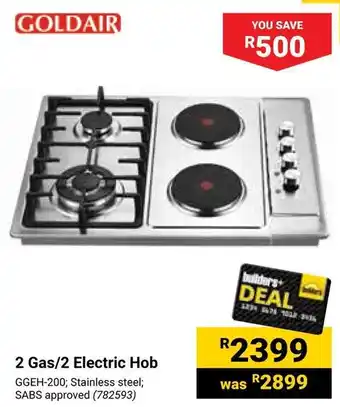 Builders Warehouse GOLDAIR 2 Gas/2 Electric Hob offer