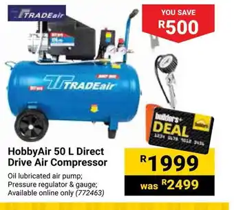 Builders Warehouse HobbyAir 50 L Direct Drive Air Compressor offer