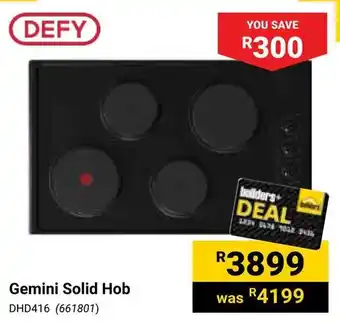 Builders Warehouse DEFY Gemini Solid Hob offer