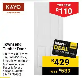 Builders Warehouse Townsend Timber Door offer