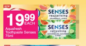 Save Aquafresh Toothpaste Senses 75ml offer