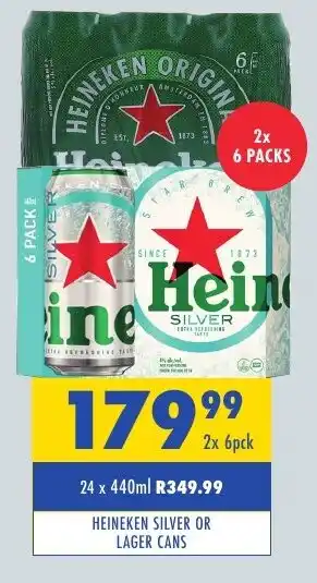 Tabooz HEINEKEN SILVER OR LAGER CANS offer