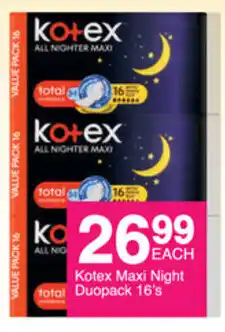 Save Kotex Maxi Night Doupack 16's offer