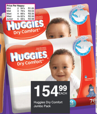 Save Huggies Dry Comfort Jumbo Pack offer