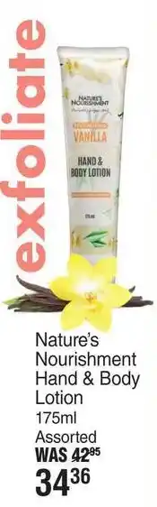 Dis-Chem Nature's Nourishment Hand & Body Lotion offer