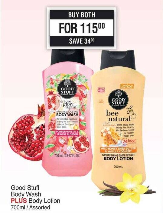 Good Stuff Body Wash PLUS Body Lotion 700ml / Assorted offer at DisChem