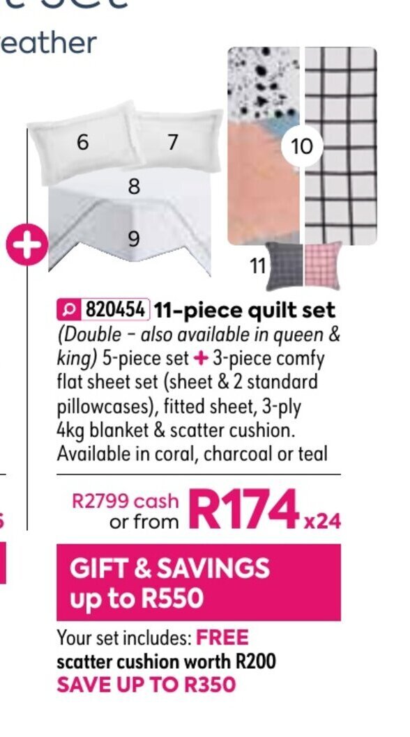 Brooklyn 11Piece Quilt Set offer at HomeChoice