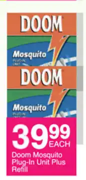 Save Doom Mosquito Plug-in Unit Plus Refill offer