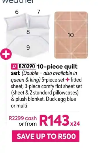 HomeChoice Quinta 10-Piece Quilt Set offer