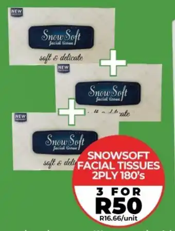 1UP SNOWSOFT FACIAL TISSUES 2PLY 180'S offer