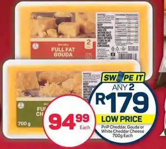 Pick n Pay Hypermarket PnP Cheddar, Gouda or White Cheddar Cheese 700g Each offer