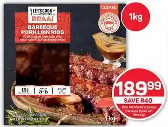 Pick n Pay Hypermarket BBQ Rib Manufacturing Marinade Pork Loin Ribs 1kg offer