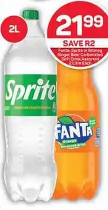 Pick n Pay Hypermarket Fanta, Sprite or Stoney Ginger Beer Carbonated Soft Drink Assorted 2 Litre Each offer