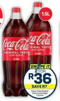 Pick n Pay Hypermarket Coca-Cola Original Taste Less Sugar 1.5 Litre offer