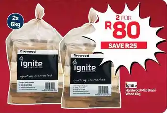 Pick n Pay Hypermarket ignite Hardwood Mix Braai Wood 6kg offer