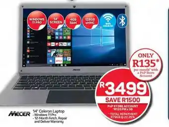 Pick n Pay Hypermarket Mecer 14 Celeron Laptop offer