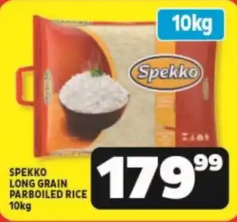 Usave SPEKKO LONG GRAIN PARBOILED RICE 10kg offer