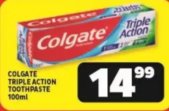 Usave COLGATE TRIPLE ACTION TOOTHPASTE 100ml offer