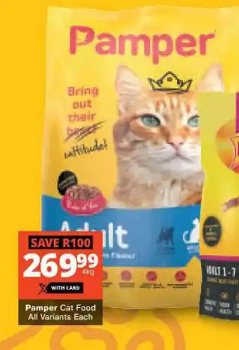 Checkers Pamper Cat Food All Variants Each offer