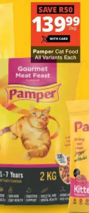 Checkers Pamper Cat Food All Variants Each offer