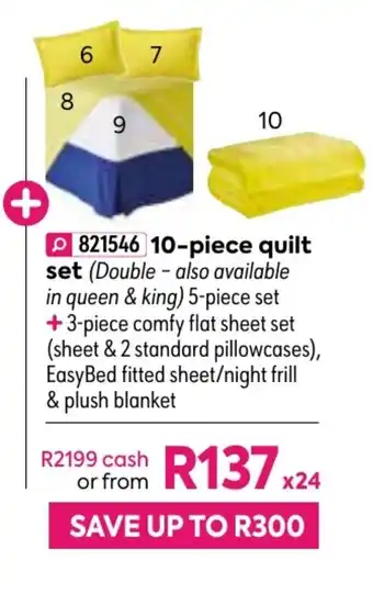 HomeChoice Omari 10-Piece Quilt Set offer