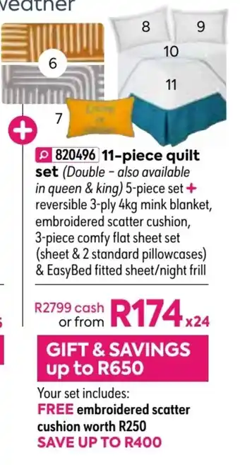 HomeChoice Madison 11-Piece Quilt Set offer