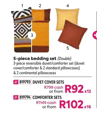 HomeChoice Zara 5-Piece Bedding Set - Duvet Cover Set offer