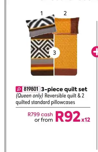 HomeChoice Zara 3-Piece Quilt Set offer