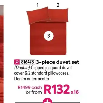 HomeChoice Helen 3-Piece Duvet Set offer