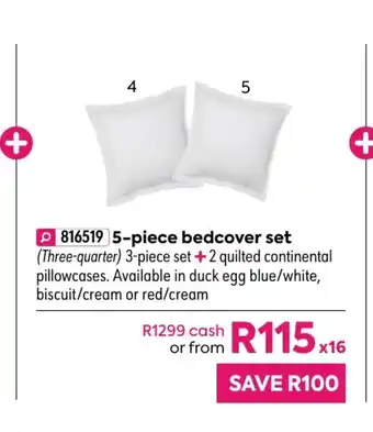 HomeChoice Calista 5-Piece Bedcover Set offer