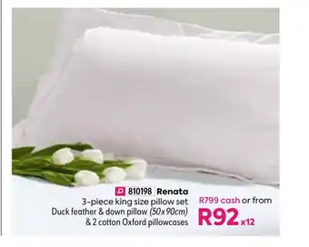 HomeChoice Renata 3-Piece King Size Pillow Set offer