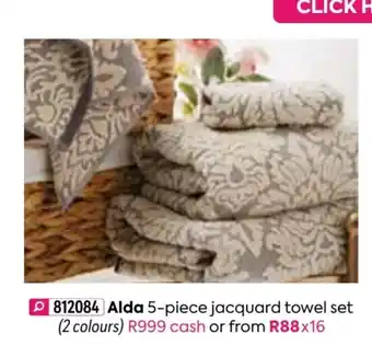 HomeChoice Alda 5-Piece Jacquard Towel Set offer