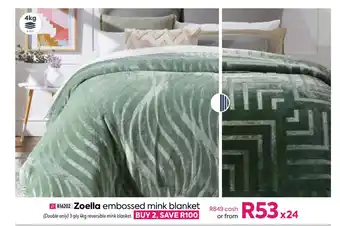 HomeChoice Zoella Embossed Mink Blanket offer