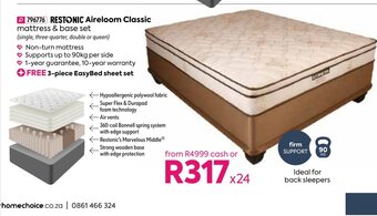 Restonic Aireloom Classic Mattress & Base Set