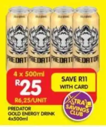 Shoprite PREDATOR GOLD ENERGY DRINK 4x500ml offer