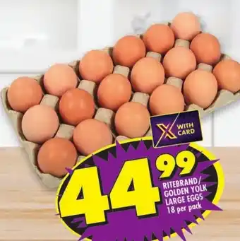 Shoprite RITEBRAND GOLDEN YOLK LARGE EGGS 18 per pack offer