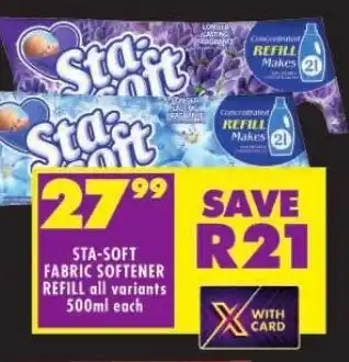 Shoprite STA-SOFT FABRIC SOFTENER REFILL all variants 500ml each offer