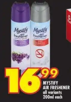 Shoprite MYSTIFY AIR FRESHENER all variants 200ml each offer