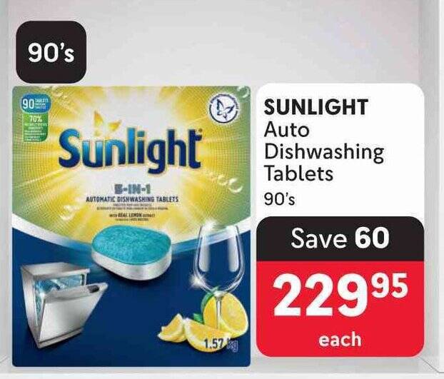SUNLIGHT Auto Dishwashing Tablets offer at Makro