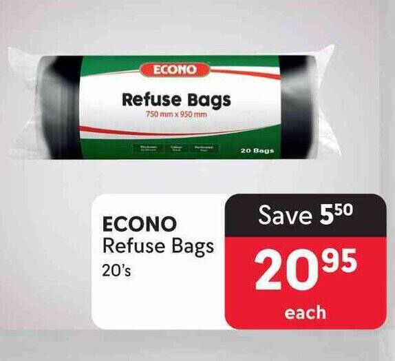 ECONO Refuse Bags 20's offer at Makro