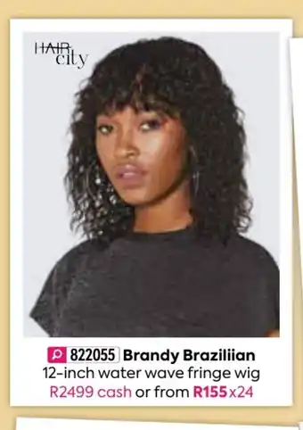 Brandy Brazilian 12-Inch Water Wave Fringe Wig