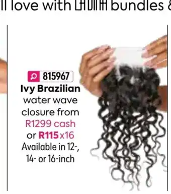 HomeChoice Ivy Brazilian Water Wave Closure offer
